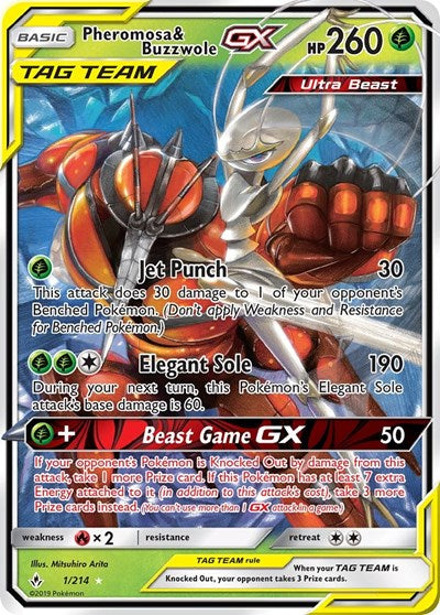 Pheromosa & Buzzwole GX - 1/214 (Ultra Rare) [UNB-1-UR]