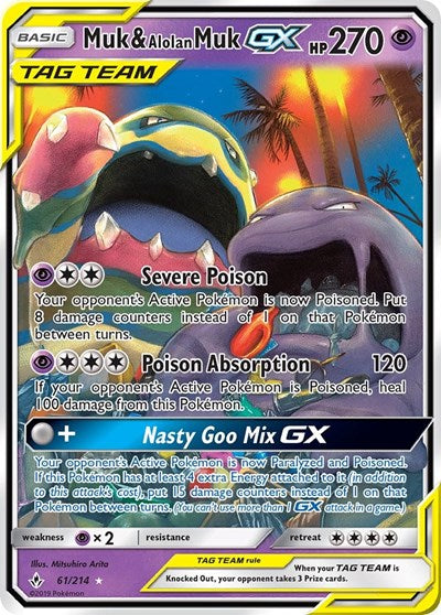 Muk & Alolan Muk GX - 61/214 (Ultra Rare) [UNB-61-UR]