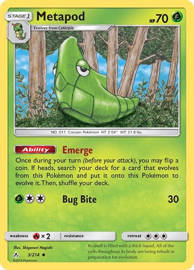 Metapod - 3/214 (Uncommon) [UNB-3-U]