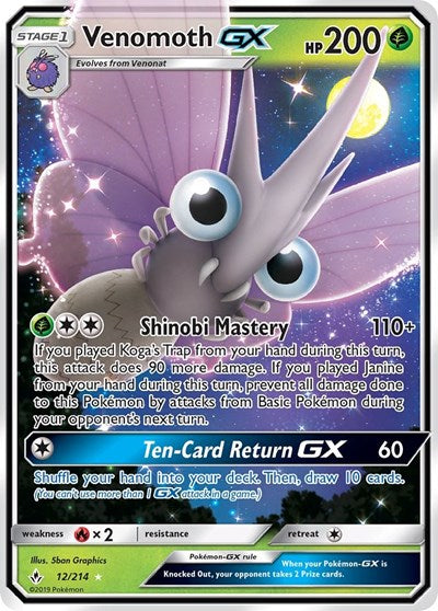 Venomoth GX - 12/214 (Ultra Rare) [UNB-12-UR]