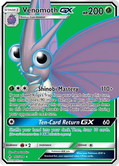 Venomoth GX - 193/214 (Ultra Rare) [UNB-193-UR]