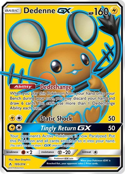 Dedenne GX - 195/214 (Ultra Rare) [UNB-195-UR]