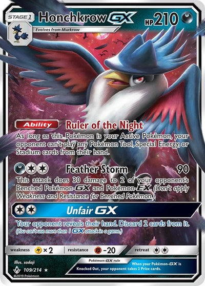 Honchkrow GX - 109/214 (Ultra Rare) [UNB-109-UR]