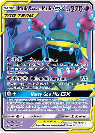 Muk & Alolan Muk GX - 196/214 (Ultra Rare) [UNB-196-UR]