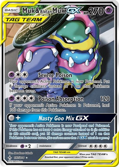 Muk & Alolan Muk GX - 197/214 (Ultra Rare) [UNB-197-UR]