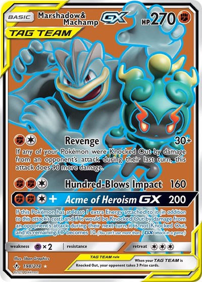 Marshadow & Machamp GX - 198/214 (Ultra Rare) [UNB-198-UR]