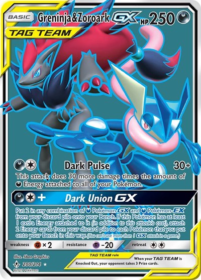 Greninja & Zoroark GX - 200/214 (Ultra Rare) [UNB-200-UR]