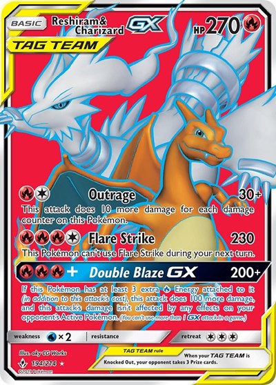 Reshiram & Charizard GX - 194/214 (Ultra Rare) [UNB-194-UR]