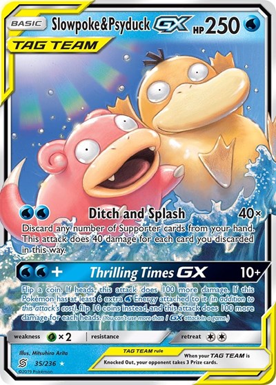 Slowpoke & Psyduck GX - 35/236 (Ultra Rare) [UNM-35-UR]