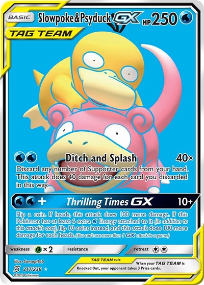 Slowpoke & Psyduck GX - 217/236 (Ultra Rare) [UNM-217-UR]