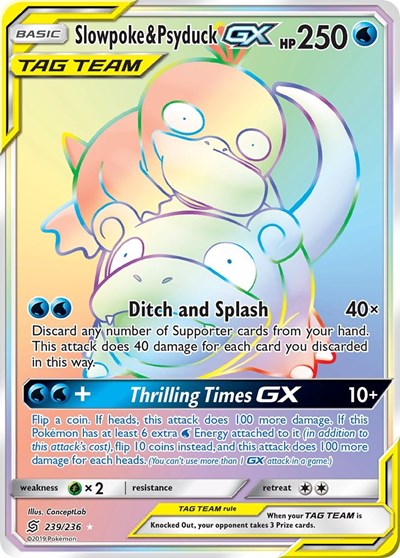 Slowpoke & Psyduck GX - 239/236 (Secret Rare) [UNM-239-SR]