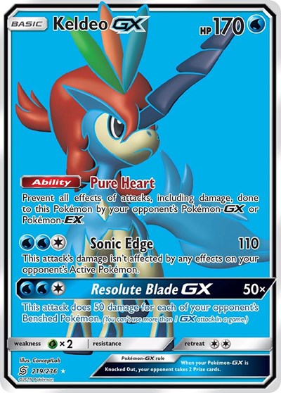 Keldeo GX - 219/236 (Ultra Rare) [UNM-219-UR]