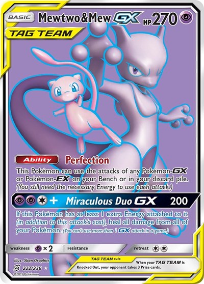 Mewtwo & Mew GX - 222/236 (Ultra Rare) [UNM-222-UR]