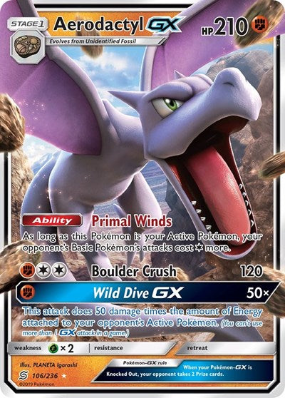 Aerodactyl GX - 106/236 (Ultra Rare) [UNM-106-UR]