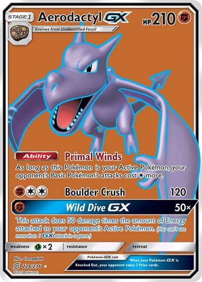 Aerodactyl GX - 224/236 (Ultra Rare) [UNM-224-UR]