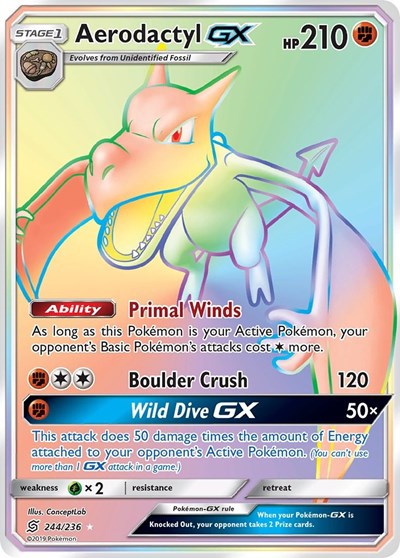 Aerodactyl GX - 244/236 (Secret Rare) [UNM-244-SR]