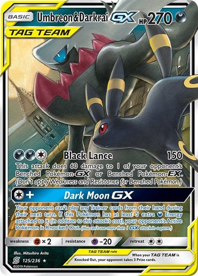 Umbreon & Darkrai GX - 125/236 (Ultra Rare) [UNM-125-UR]