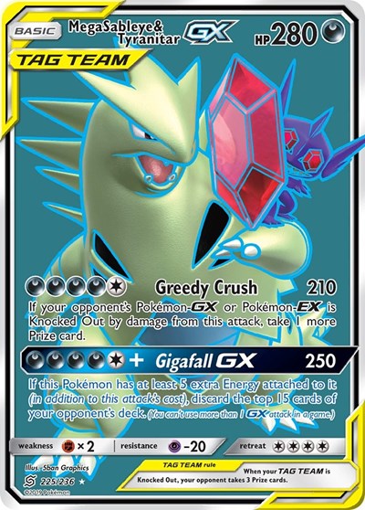 Mega Sableye & Tyranitar GX - 225/236 (Ultra Rare) [UNM-225-UR]