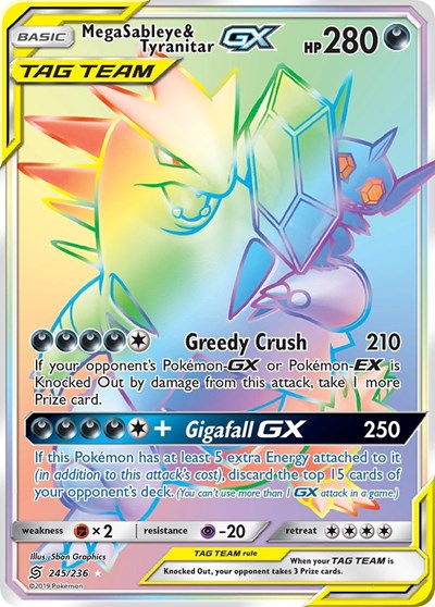 Mega Sableye & Tyranitar GX - 245/236 (Secret Rare) [UNM-245-SR]