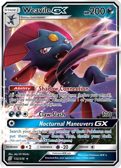 Weavile GX - 132/236 (Ultra Rare) [UNM-132-UR]