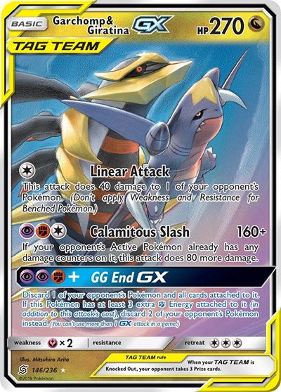 Garchomp & Giratina GX - 146/236 (Ultra Rare) [UNM-146-UR]