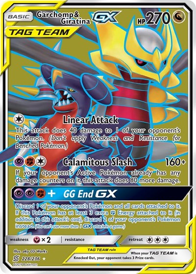 Garchomp & Giratina GX - 228/236 (Ultra Rare) [UNM-228-UR]