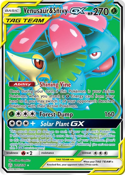 Venusaur & Snivy GX - 210/236 (Ultra Rare) [CEC-210-UR]