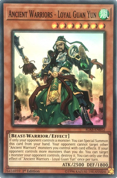 Ancient Warriors - Loyal Guan Yun (Super Rare) [IGAS-EN012-SuR]