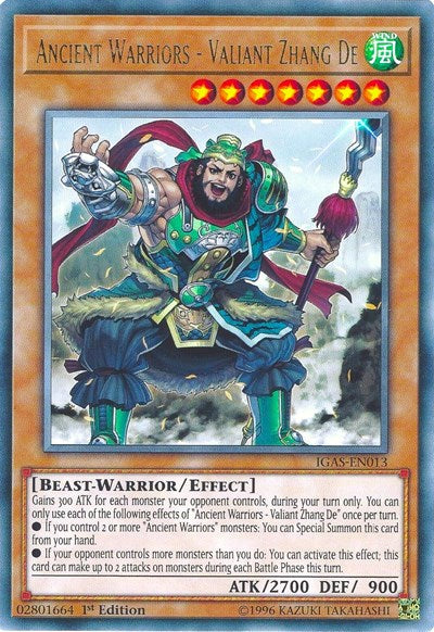 Ancient Warriors - Valiant Zhang De (Rare) [IGAS-EN013-R]