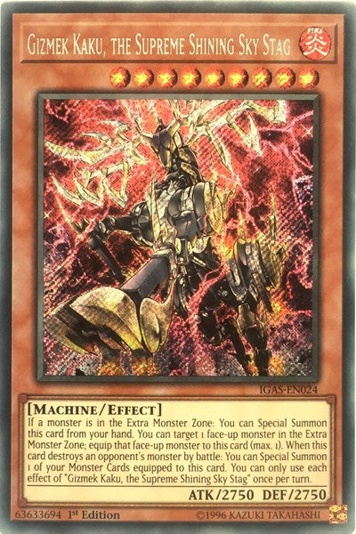 Gizmek Kaku, the Supreme Shining Sky Stag (Secret Rare) [IGAS-EN024-SeR]