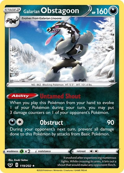 Galarian Obstagoon - 119/202 (Holo Rare) [SSH-119-HR]