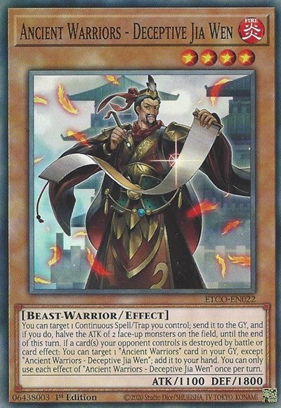 Ancient Warriors - Deceptive Jia Wen (Common) [ETCO-EN022-C]