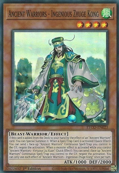 Ancient Warriors - Ingenious Zhuge Kong (Super Rare) [ETCO-EN023-SuR]