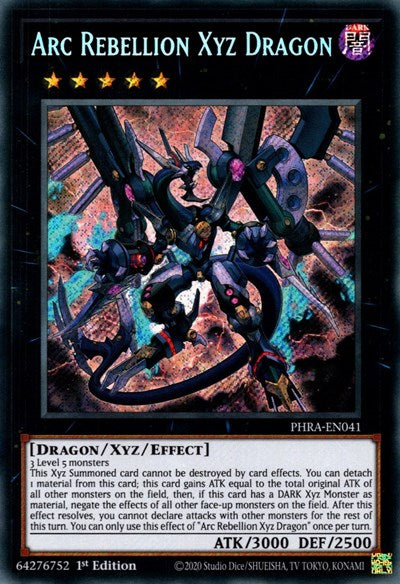 Arc Rebellion Xyz Dragon (Secret Rare) [PHRA-EN041-SeR]