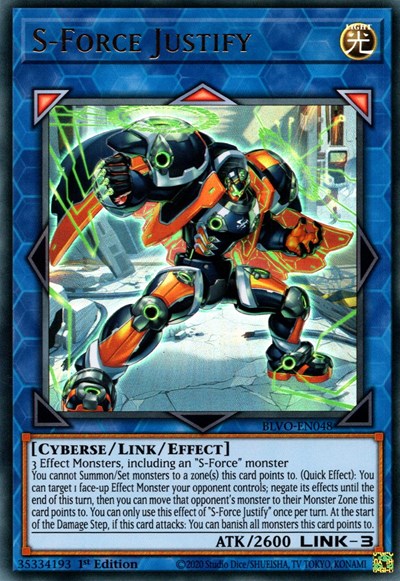 S-Force Justify (Ultra Rare) [BLVO-EN048-UR]