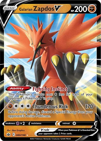 Galarian Zapdos V - 080/198 (Ultra Rare) [CRE-080-UR]