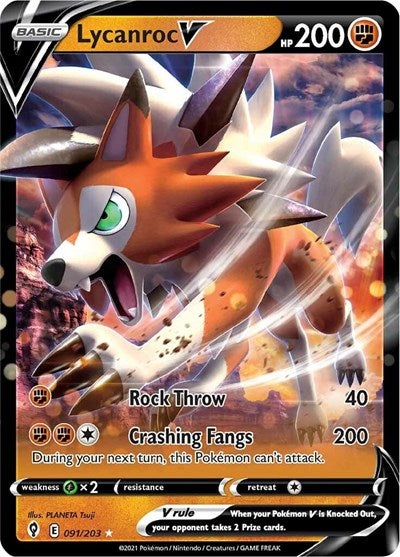 Lycanroc V - 091/203 (Ultra Rare) [EVS-091-UR]