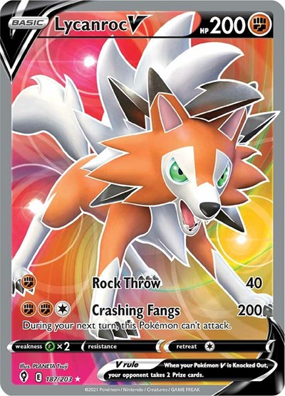 Lycanroc V - 187/203 (Ultra Rare) [EVS-187-UR]