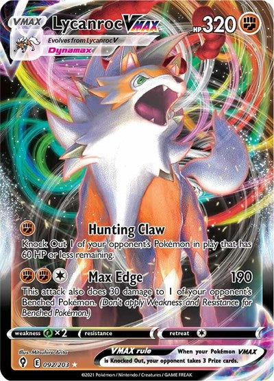 Lycanroc VMAX - 092/203 (Ultra Rare) [EVS-092-UR]