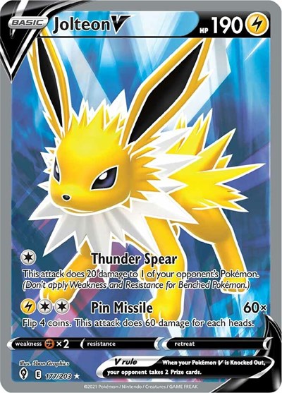 Jolteon V - 177/203 (Ultra Rare) [EVS-177-UR]