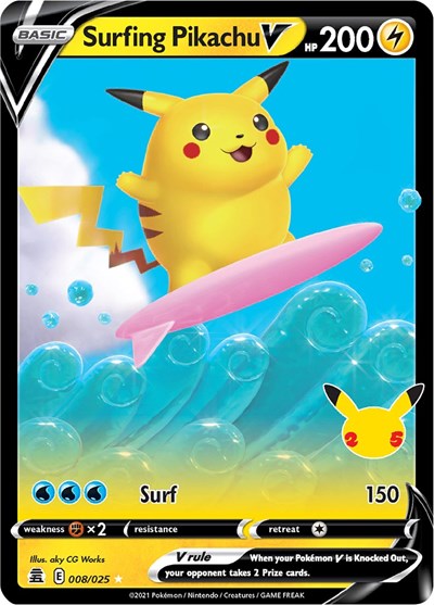 Surfing Pikachu V - 008/025 (Ultra Rare) [CEL-008-UR]