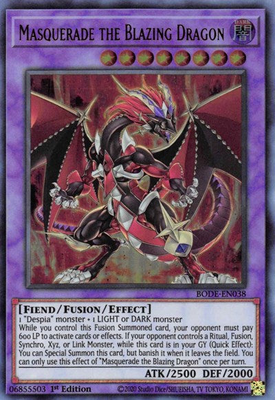 Masquerade the Blazing Dragon (Ultra Rare) [BODE-EN038-UR]