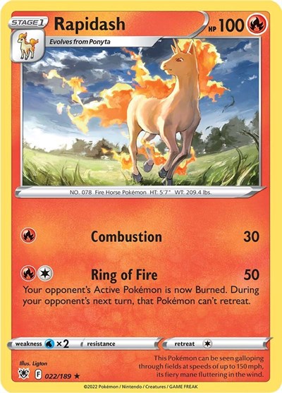 Rapidash - 022/189 (Rare) [ASR-022-R]