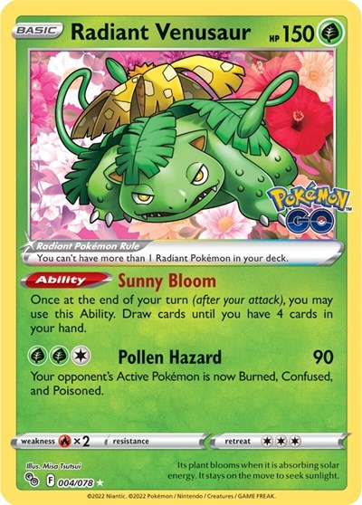 Radiant Venusaur - 004/078 (Radiant Rare) [PGO-004-RR]