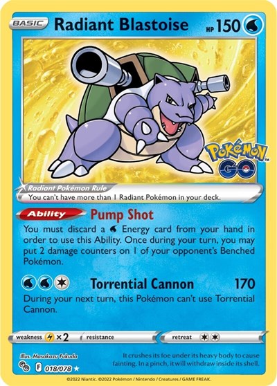 Radiant Blastoise - 018/078 (Radiant Rare) [PGO-018-RR]