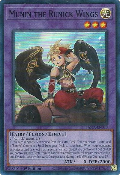 Munin the Runick Wings (Super Rare) [TAMA-EN038-SuR]