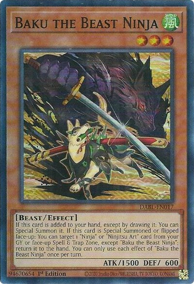 Baku the Beast Ninja (Super Rare) [DABL-EN017-SuR]