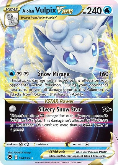 Alolan Vulpix VSTAR - 034/195 (Ultra Rare) [SIT-034-UR]