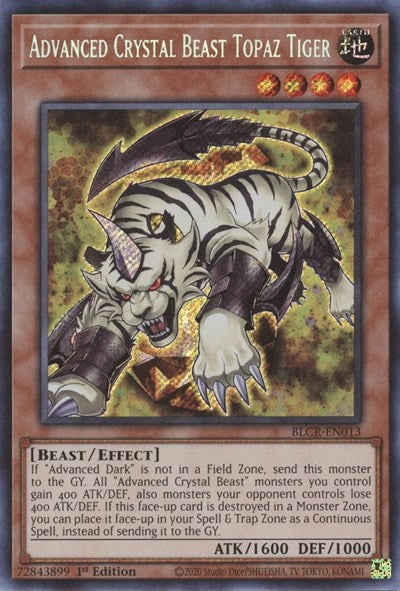Advanced Crystal Beast Topaz Tiger (Secret Rare) [BLCR-EN013-SeR]