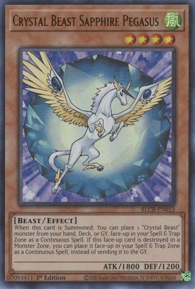 Crystal Beast Sapphire Pegasus (Ultra Rare) [BLCR-EN053-UR]